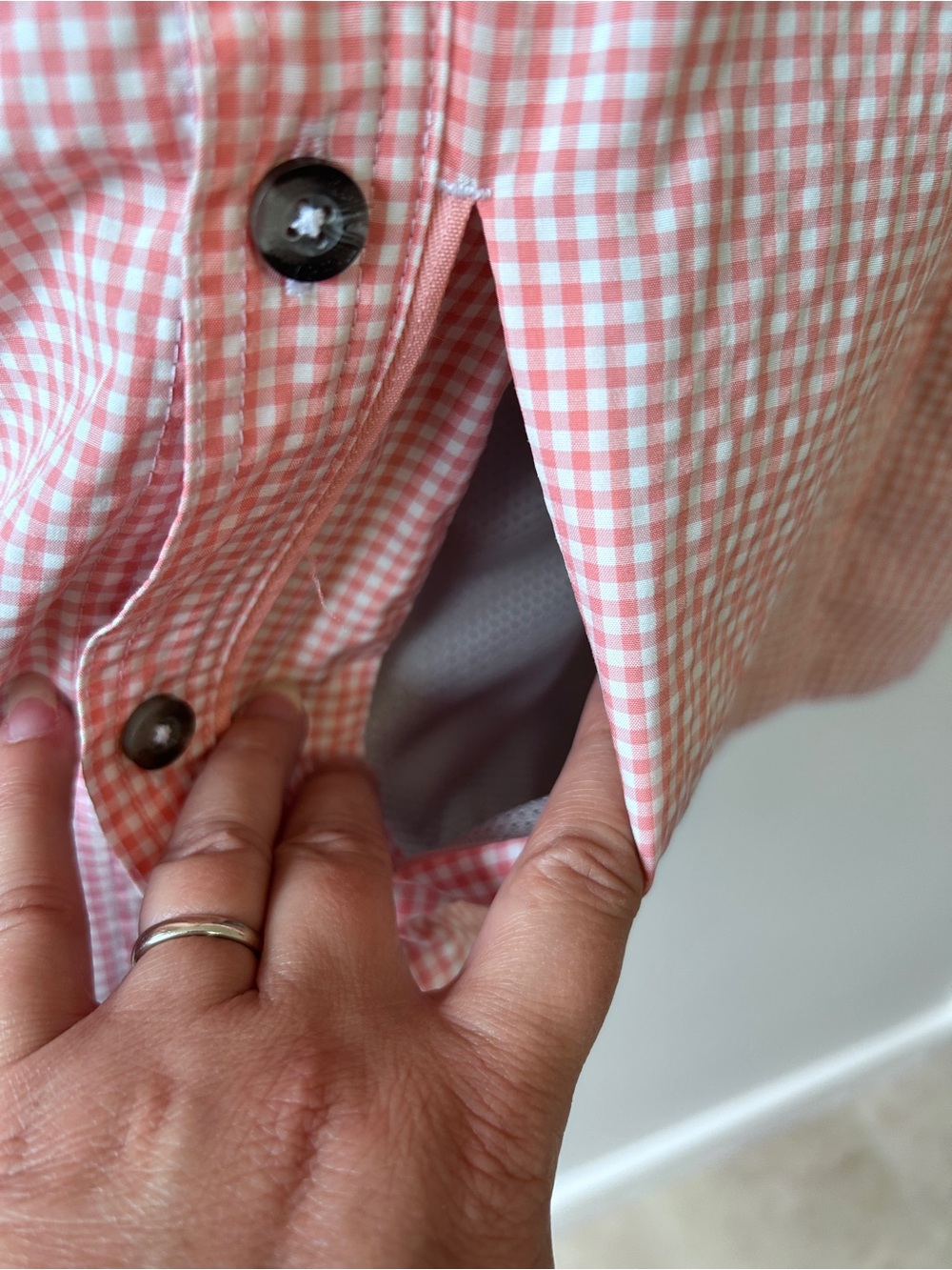 Wind River Women’s Large Pink Gingham Button-Up Shirt Mosquito No Fly Zone LS - Picture 5 of 12